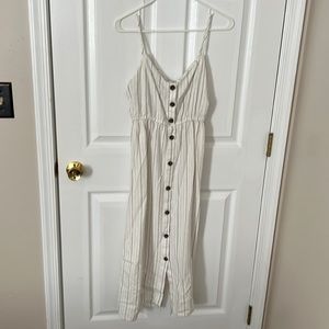 Size M white and navy blue striped dress